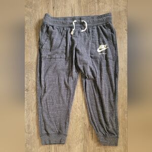 Nike Womens Dark Gray Heather Jogger Capri Sweatpants Size Large
